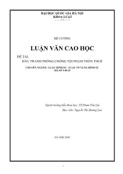 Tóm tắt Luận văn Đấu tranh phòng chống tội phạm trốn thuế