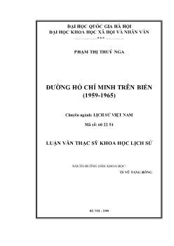 Tóm tắt Luận văn Đường Hồ Chí Minh trên biển (1959-1965)