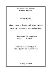 Tóm tắt Luận văn Hình tượng cái tôi trữ tình trong thơ Việt Nam giai đoạn 1955 - 1965