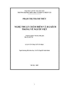 Tóm tắt Luận văn Nghệ thuật châm biếm và đả kích trong vè người Việt