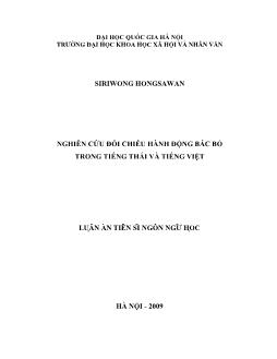 Tóm tắt Luận văn Nghiên cứu đối chiếu hành động bác bỏ trong tiếng Thái và tiếng Việt