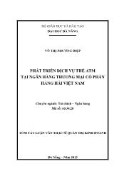 Tóm tắt Luận văn Phát triển dịch vụ thẻ atm tại ngân hàng thương mại cổ phần hàng hải Việt Nam