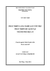 Tóm tắt Luận văn Phát triển làng nghề gắn với việc phát triển du lịch tại thành phố Hội An