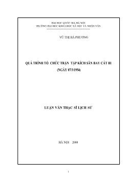Tóm tắt Luận văn Quá trình tổ chức trận tập kích sân bay Cát Bi (ngày 07/3/1954)