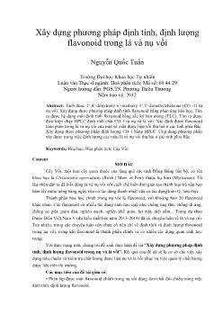 Tóm tắt Luận văn Xây dựng phương pháp định tính, định lượng flavonoid trong lá và nụ vối