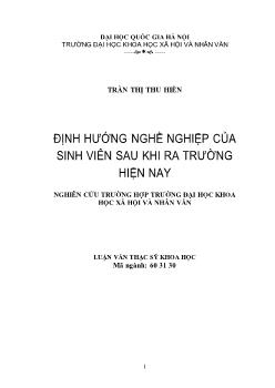 Tóm tắt Luận vănĐịnh hướng nghề nghiệp của sinh viên sau khi ra trường hiện nay