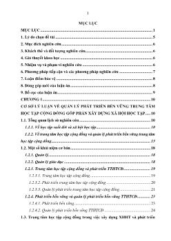 Luận án Giải pháp quản lý phát triển bền vững trung tâm học tập cộng đồng góp phần xây dựng xã hội học tập ở đồng bằng sông Cửu Long