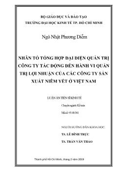 Luận án Nhân tố tổng hợp đại diện quản trị công ty tác động đến hành vi quản trị lợi nhuận của các công ty sản xuất niêm yết ở Việt Nam - Ngô Nhật Phương Diễm