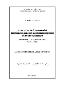 Luận án Tổ chức dạy học tìm tòi khám phá chủ đề 