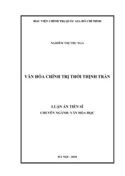 Luận án Văn hóa chính trị thời Thịnh Trần - Nghiêm Thị Thu Nga