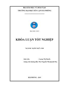 Luận văn A study on how to improve english skill for the first year English major students in Hai Phong private university - Lương Thị Huyền