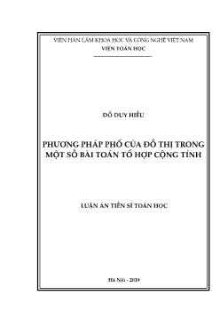 Luận án Phương pháp phổ của đồ thị trong một số bài toán tổ hợp cộng tính - Đỗ Duy Hiếu