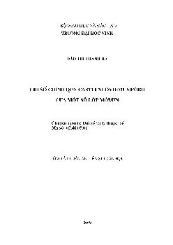 Tóm tắt Luận án Chỉ số chính quy Castelnuovo-Mumford của một số lớp Mô đun - Đầo Thị Thanh Hà