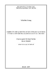 Tóm tắt Luận án Nghiên cứu chế tạo bê tông tự lèn cường độ cao sử dụng cát mịn và hỗn hợp phụ gia khoáng xỉ lò cao - Tro trấu - Trần Đức Trung