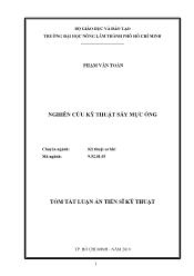 Tóm tắt Luận án Nghiên cứu kỹ thuật sấy mực ống - Phạm Văn Toản