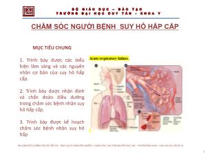 Bài giảng Chăm sóc người bệnh suy hô hấp cấp