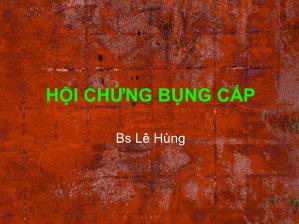 Bài giảng Hội chứng bụng cấp