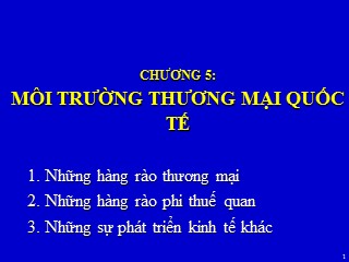 Bài giảng Kinh doanh quốc tế - Chương 5: Môi trường thương mại quốc tế