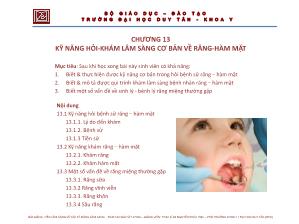 Bài giảng Kỹ năng hỏi - khám lâm sàng cơ bản về răng - hàm mặt
