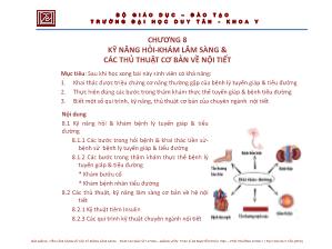 Bài giảng Kỹ năng hỏi - khám lâm sàng và các thủ thuật cơ bản về nội tiết