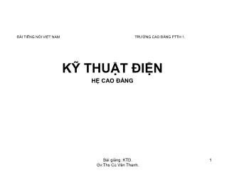 Bài giảng Kỹ thuật điện - Cù Văn Thanh