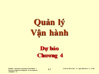 Bài giảng Quản lý vận hành - Chương 4: Dự báo