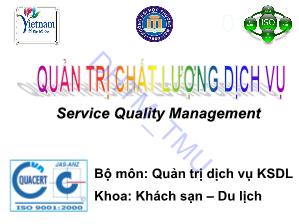 Bài giảng Quản trị chất lượng dịch vụ - Chương 3: Hệ thống phân phát dịch vụ