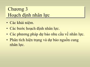 Bài giảng Quản trị nhân lực - Chương 3: Hoạch định nhân lực