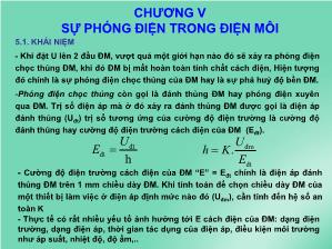 Bài giảng Vật kiệu kỹ thuật điện - Chương 5: Sự phóng điện trong điện môi