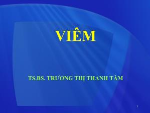 Bài giảng Viêm - Trương Thị Thanh Tâm