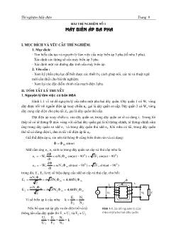 Bài thí nghiệm số 1 Máy biến áp ba pha
