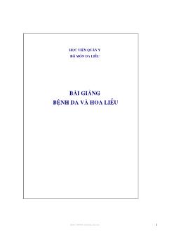 Giáo trình Bệnh da và hoa liễu