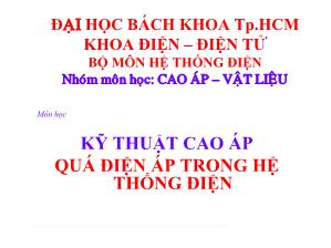 Giáo trình Kỹ thuật cao áp quá điện áp trong hệ thống điện