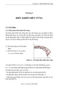 Giáo trình Lý thuyết điều khiển hiện đại - Chương 3: Điều khiển bền vững