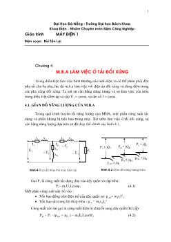 Giáo trình Máy điện 1 - Chương 4: M.B.A làm việc ở tải đối xứng