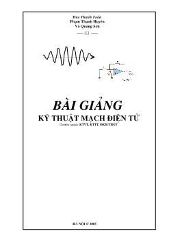 Giáo trình môn Kỹ thuật mạch điện tử