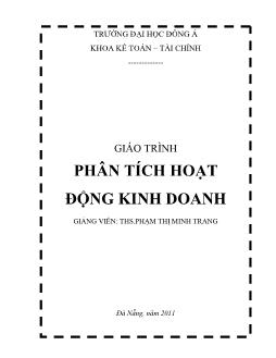 Giáo trình Phân tích hoạt động kinh doanh - Phạm Thị Minh Trang