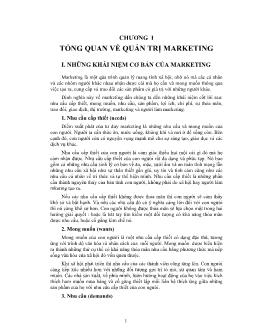 Giáo trình Quản trị Marketing - Chương 1: Tổng quan về quản trị Marketing