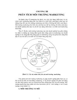 Giáo trình Quản trị Marketing - Chương 3: Phân tích môi trường Marketing