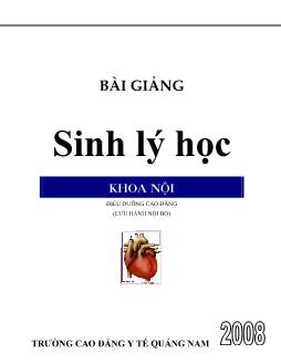 Giáo trình Sinh lý học - Trường Cao đẳng Y tế Quảng Nam