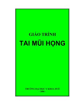 Giáo trình Tai mũi họng