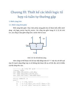 Giáo trình Transitor - Chương 3: Thiết kế các khối logic tổ hợp và tuần tự thường gặp