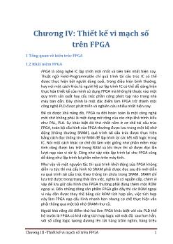 Giáo trình Transitor - Chương 4: Thiết kế vi mạch số trên FPGA