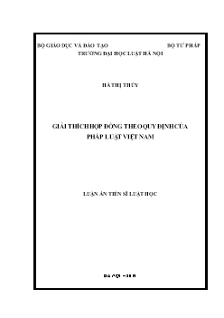 Luận án Giải thích hợp đồng theo quy định của pháp luật Việt Nam