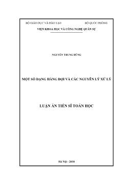 Luận án Một số dạng hàng đợi và các nguyên lý xử lý