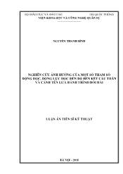 Luận án Nghiên cứu ảnh hưởng của một số tham số động học, động lực học đến độ bền kết cấu thân và cánh tên lửa hành trình đối hải