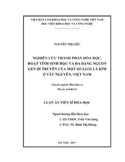 Luận án Nghiên cứu thành phần hóa học, hoạt tính sinh học và đa dạng nguồn gen di truyền của một số loài lá kim ở Tây Nguyên, Việt Nam