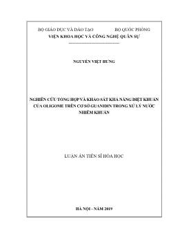 Luận án Nghiên cứu tổng hợp khảo sát khả năng diệt khuẩn của Oligome trên cơ sở Guanidin trong xử lý nước nhiễm khuẩn