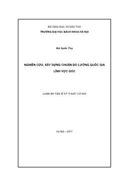 Luận án Nghiên cứu, xây dựng chuẩn đo lường quốc gia lĩnh vực góc