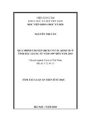 Luận án Quá trình chuyển dịch cơ cấu kinh tế ở tỉnh Bắc Giang từ năm 1997 đến năm 2015